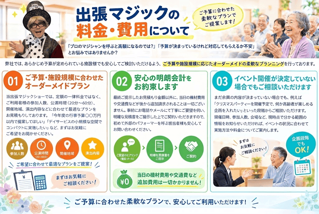 高齢者　出張マジック　費用